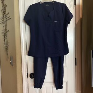 Jaanuu Deep Blue Scrubs Set